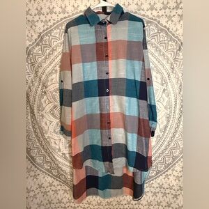 Multicolor Plaid Women’s Shirt Dress